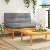 Garden Pallet Middle Sofa with Cushions Solid Wood Acacia