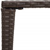 Garden Nesting Tables 3 pcs Brown Poly Rattan - Close-Up Angle