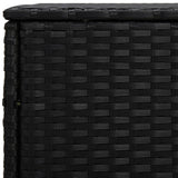 Garden Side Tables 3 pcs Black Poly Rattan - Rear View