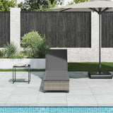 Sun Lounger with Cushions Grey 55x200x25.5cm Poly Rattan