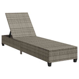 Sun Lounger with Cushions Grey 55x200x25.5cm Poly Rattan