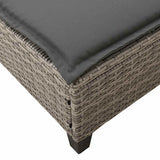 Sun Lounger with Cushions Grey 55x200x25.5cm Poly Rattan - Extra Image