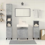 3 Piece Bathroom Furniture Set Concrete Grey Engineered Wood - Side View