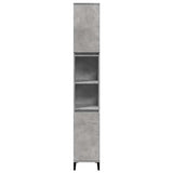 3 Piece Bathroom Furniture Set Concrete Grey Engineered Wood - 45-Degree Angle