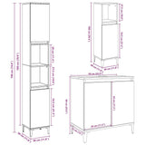 3 Piece Bathroom Furniture Set Concrete Grey Engineered Wood - Extra Image