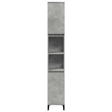 3 Piece Bathroom Furniture Set Concrete Grey Engineered Wood - 45-Degree Angle