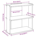 Bookcase 3-Tier White 60x30x60 cm Engineered Wood - Extra Image