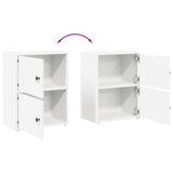 Bookcase White 40x24x52 cm Engineered Wood - Low Angle