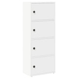 Bookcase White 40x24x102 cm Engineered Wood - Front View