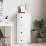 Bookcase White 40x24x102 cm Engineered Wood - Side View