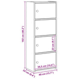 Bookcase White 40x24x102 cm Engineered Wood - Extra Image