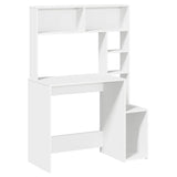 Desk with Shelves White 100x45x140 cm Engineered Wood - Front View