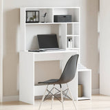 Desk with Shelves White 100x45x140 cm Engineered Wood - Side View