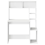 Desk with Shelves White 100x45x140 cm Engineered Wood - Top-Down View