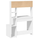 Desk with Shelves White 100x45x140 cm Engineered Wood - Rear View