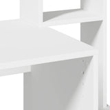 Desk with Shelves White 100x45x140 cm Engineered Wood - Close-Up Angle