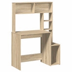 Desk with Shelves Sonoma Oak 100x45x140 cm Engineered Wood