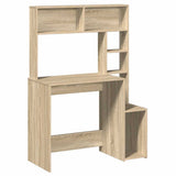 Desk with Shelves Sonoma Oak 100x45x140 cm Engineered Wood - Front View