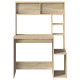Desk with Shelves Sonoma Oak 100x45x140 cm Engineered Wood - Top-Down View