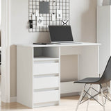 Desk White 102x50x75 cm Engineered Wood - Side View