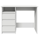Desk White 102x50x75 cm Engineered Wood - Top-Down View