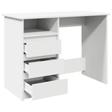 Desk White 102x50x75 cm Engineered Wood - 45-Degree Angle