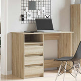 Desk Sonoma Oak 102x50x75 cm Engineered Wood - Side View