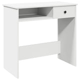 Desk White 80x40x75 cm Engineered Wood - Front View