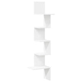 Wall Corner Shelf White 32x32x127.5 cm Engineered Wood