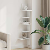 Wall Corner Shelf White 32x32x127.5 cm Engineered Wood