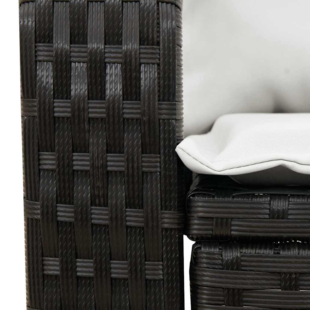 Garden Rocking Chair with Cushions Black Poly Rattan