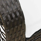 Garden Rocking Chair with Cushions Black Poly Rattan - Low Angle