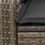 Garden Rocking Chair with Cushions Grey Poly Rattan - Close-Up Angle