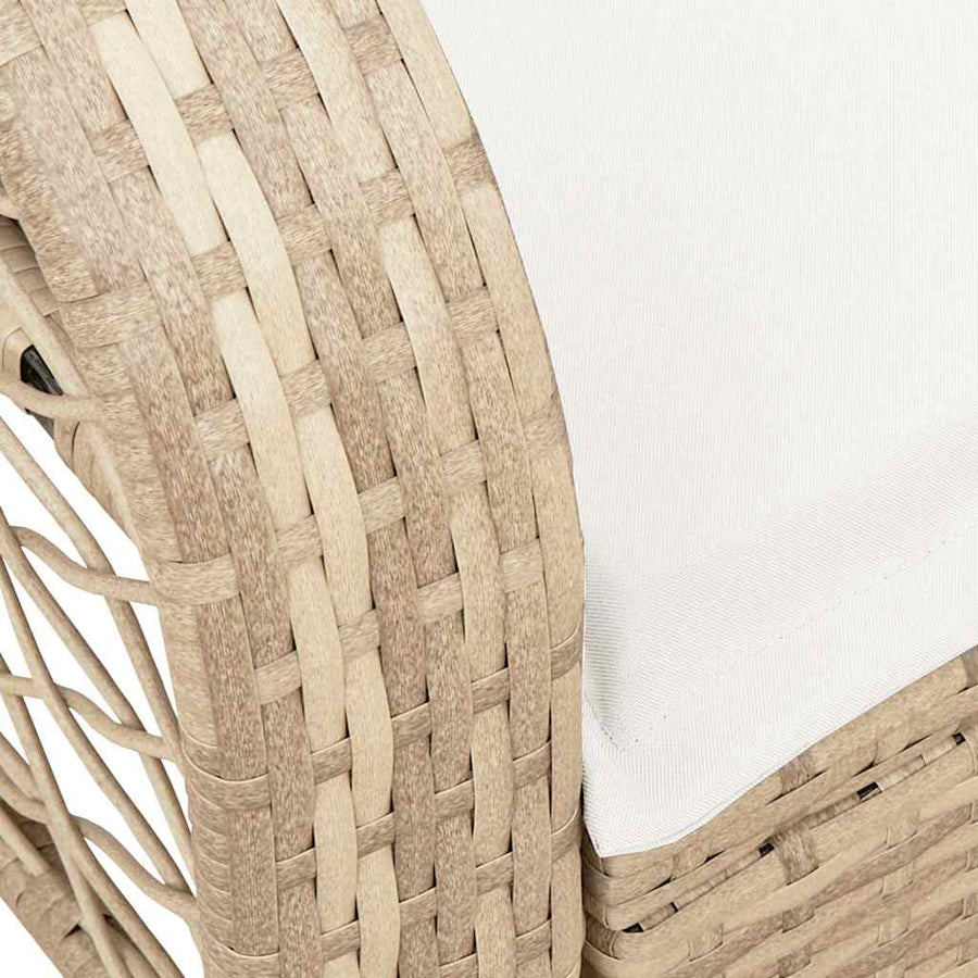 Garden Rocking Chair with Cushions Beige Poly Rattan