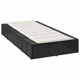 Sunbed with Floating Cushion Black Poly Rattan - 45-Degree Angle