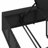 Sunbed with Floating Cushion Black Poly Rattan - Extra Image