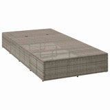 Sunbed with Floating Cushion Grey Poly Rattan