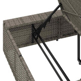 Sunbed with Floating Cushion Grey Poly Rattan - Extra Image