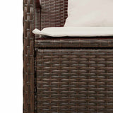 Garden Storage Bench with Cushion Brown Poly Rattan - Extra Image