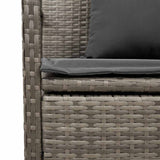 Garden Storage Bench with Cushion Grey Poly Rattan - Extra Image