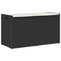 Outdoor Storage Bench with Cushion Black 100 cm Poly Rattan