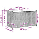 Outdoor Storage Bench with Cushion Black 100 cm Poly Rattan - Extra Image