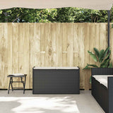 Outdoor Storage Bench with Cushion Black 100 cm Poly Rattan - Side View