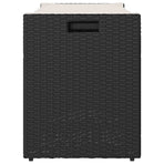 Outdoor Storage Bench with Cushion Black 100 cm Poly Rattan