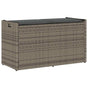 Outdoor Storage Bench with Cushion Grey 100 cm Poly Rattan