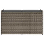 Outdoor Storage Bench with Cushion Grey 100 cm Poly Rattan