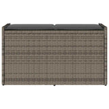 Outdoor Storage Bench with Cushion Grey 100 cm Poly Rattan - Top-Down View