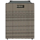 Outdoor Storage Bench with Cushion Grey 100 cm Poly Rattan