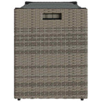 Outdoor Storage Bench with Cushion Grey 100 cm Poly Rattan