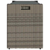 Outdoor Storage Bench with Cushion Grey 100 cm Poly Rattan - 45-Degree Angle